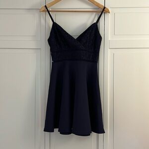 Anitta Ladder Trim Mini Dress, navy Blue